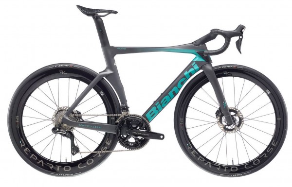 Bianchi OLTRE RC DuraAce Di2 2x12 (2025) YUB21 ZW carbon-ud / metallic-celeste